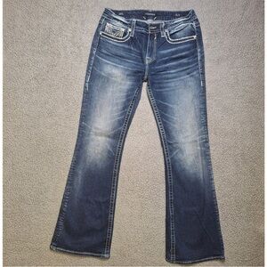 Vigoss Women's Flared Jeans in Dark Blue Wash